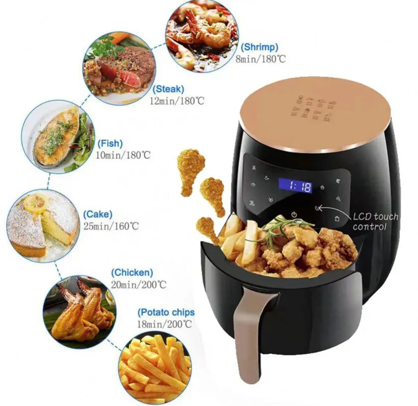 Smart LCD Air Fryer – Oil-Free Multi-Cooker UAE