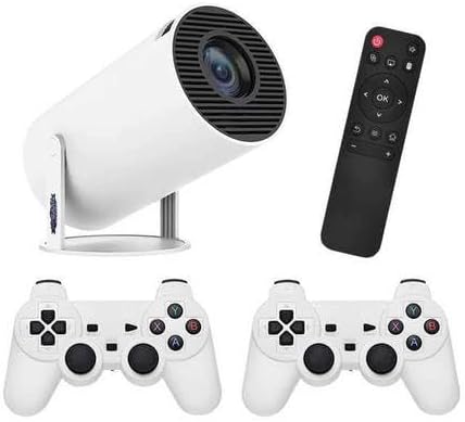 Mini LED Projector with Dual Wireless Gamepads and Remote Control Function