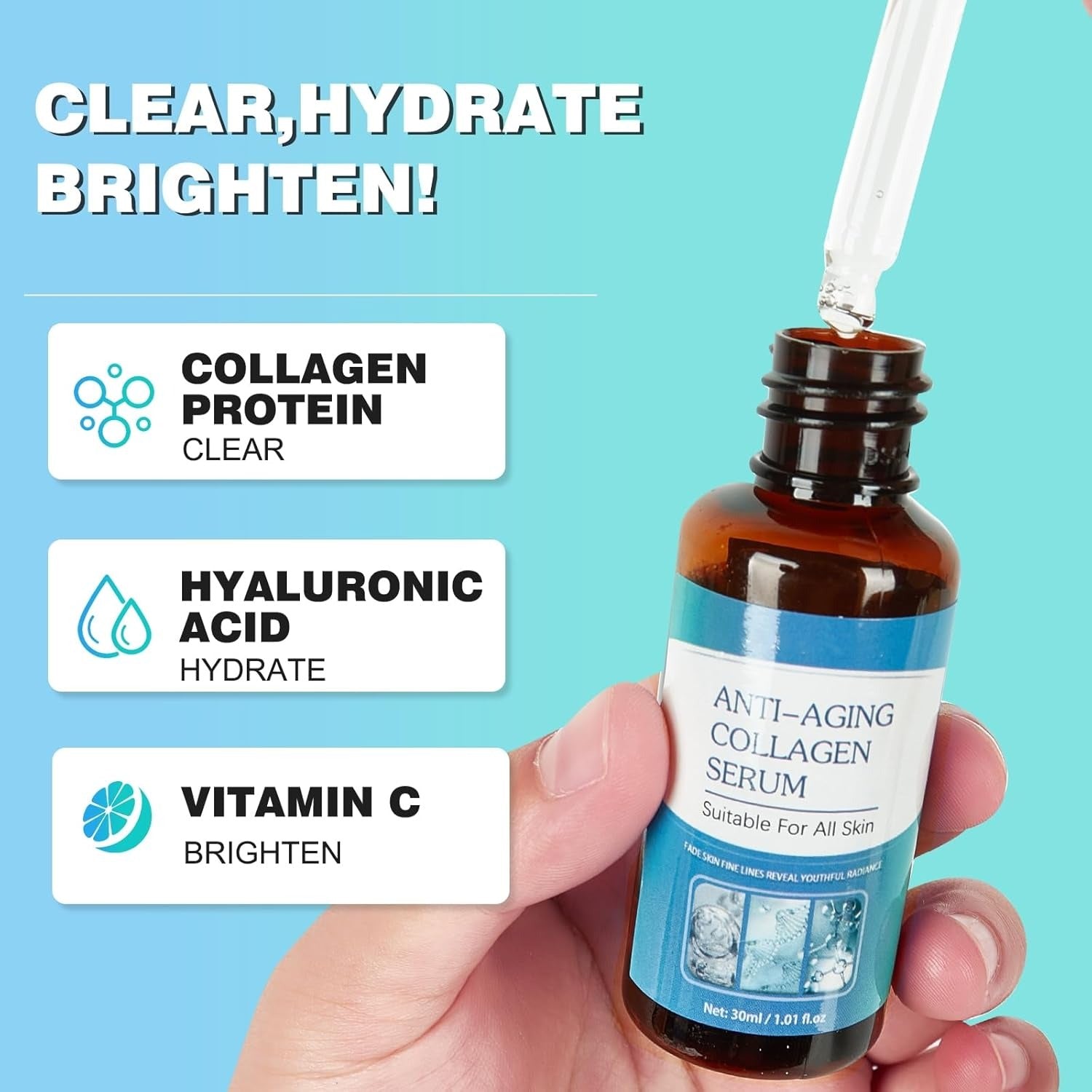 Anti-Aging Collagen Serum with Hyaluronic Acid & Vitamin C – Hydrate, Brighten & Firm Skin