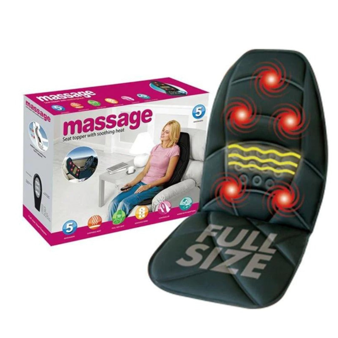 Full Size Vibrating Massage Seat Topper with Soothing Heat for Home & Office & car