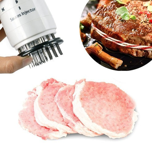 2-in-1 Meat Tenderizer and Marinade Injector – Stainless Steel Blades for Juicy, Flavorful Cooking