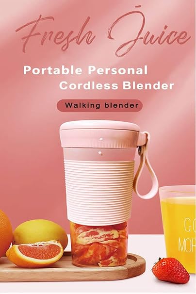 Portable Cordless Personal Blender – USB Rechargeable Smoothie Maker for Travel, Gym & Office Use