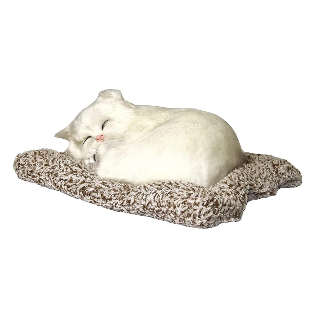 Lifelike Sleeping Cat Plush Toy with Realistic Breathing – PicknPro UAE