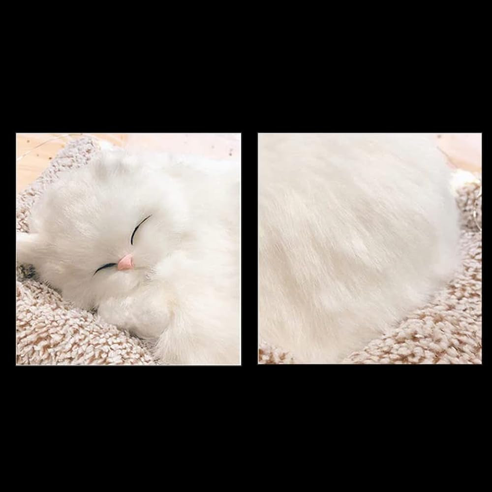 Lifelike Sleeping Cat Plush Toy with Realistic Breathing – PicknPro UAE