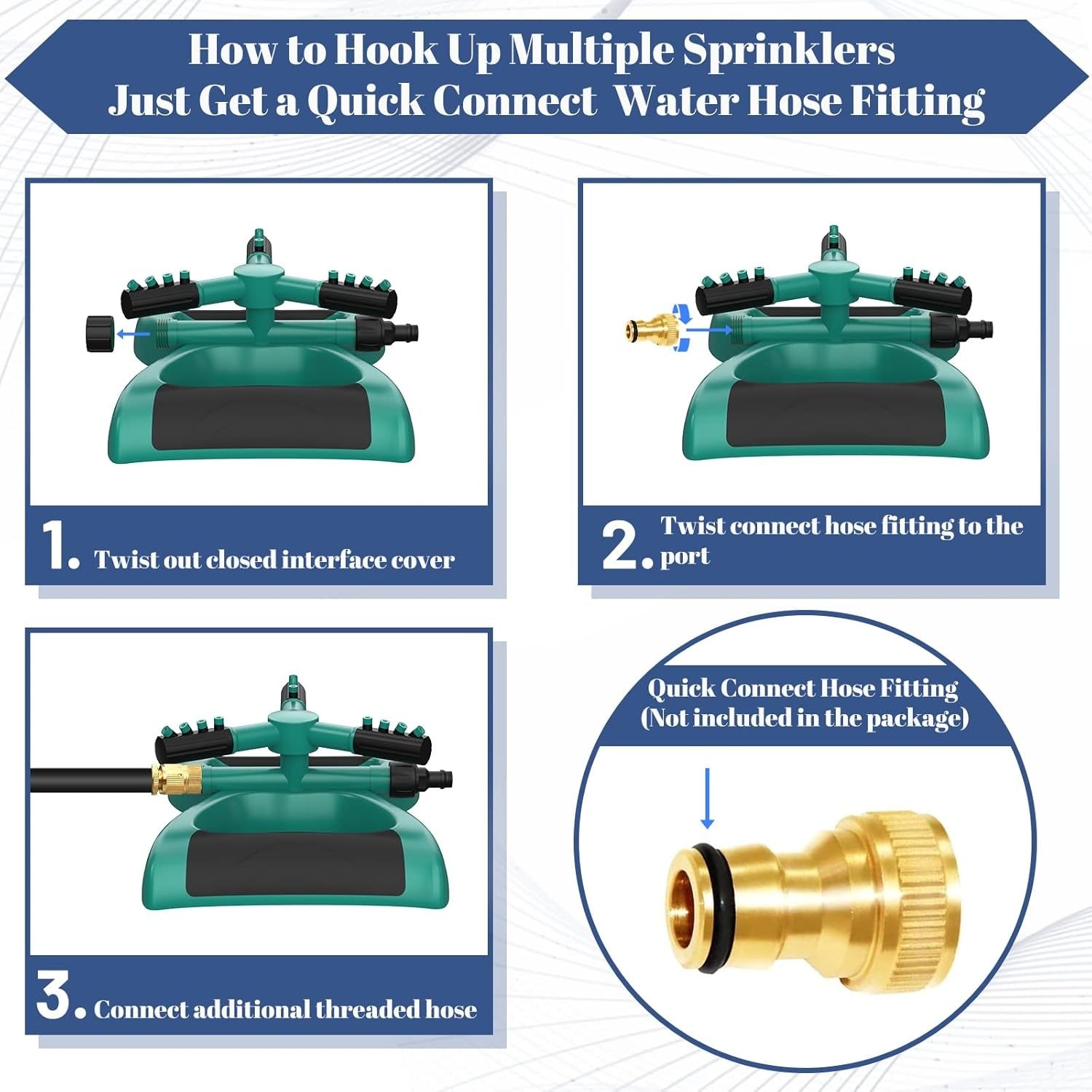 Garden Sprinkler Quick Connect Guide – Easily Connect Multiple Sprinklers with Hose Fitting Adapter