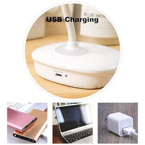 USB Rechargeable Base for LED Desk Lamps – Convenient Charging via Laptop, Power Bank, or Adapter