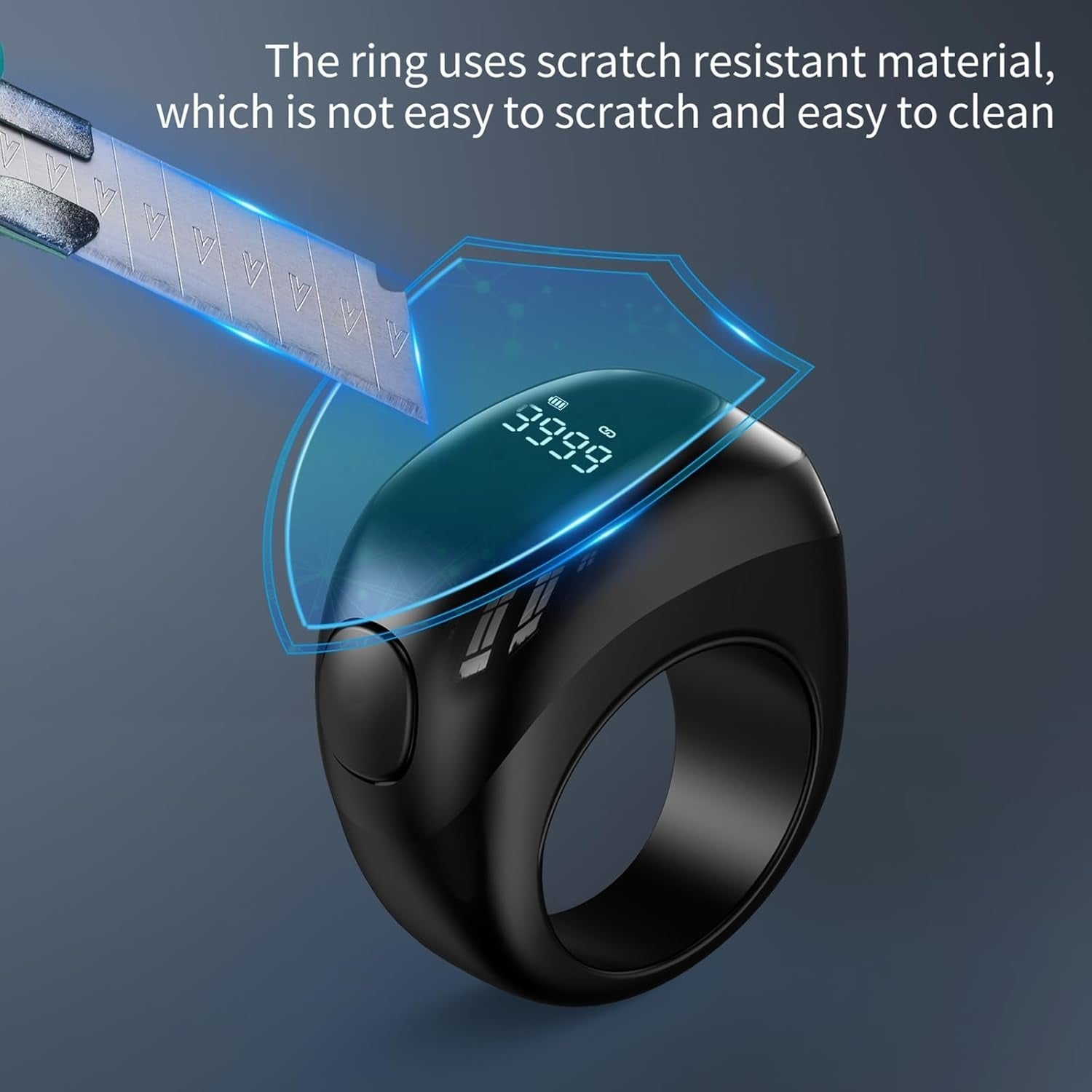 Smart Digital Counter Ring – Scratch Resistant, Touch Sensor Tasbeeh & Fitness Tracker Ring