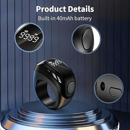 Smart Digital Counter Ring – Scratch Resistant, Touch Sensor Tasbeeh & Fitness Tracker Ring