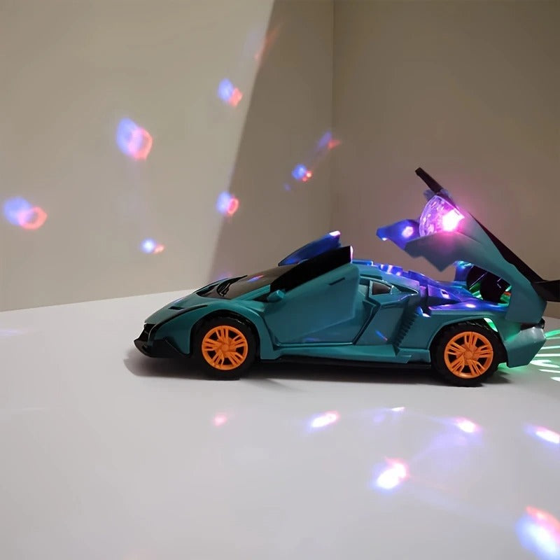 Light-Up Super Sports Car Toy with Sound & 360° Rotation – PicknPro UAE