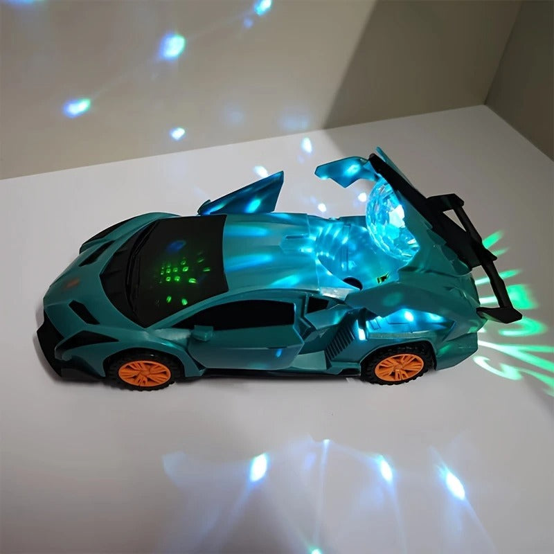 Light-Up Super Sports Car Toy with Sound & 360° Rotation – PicknPro UAE