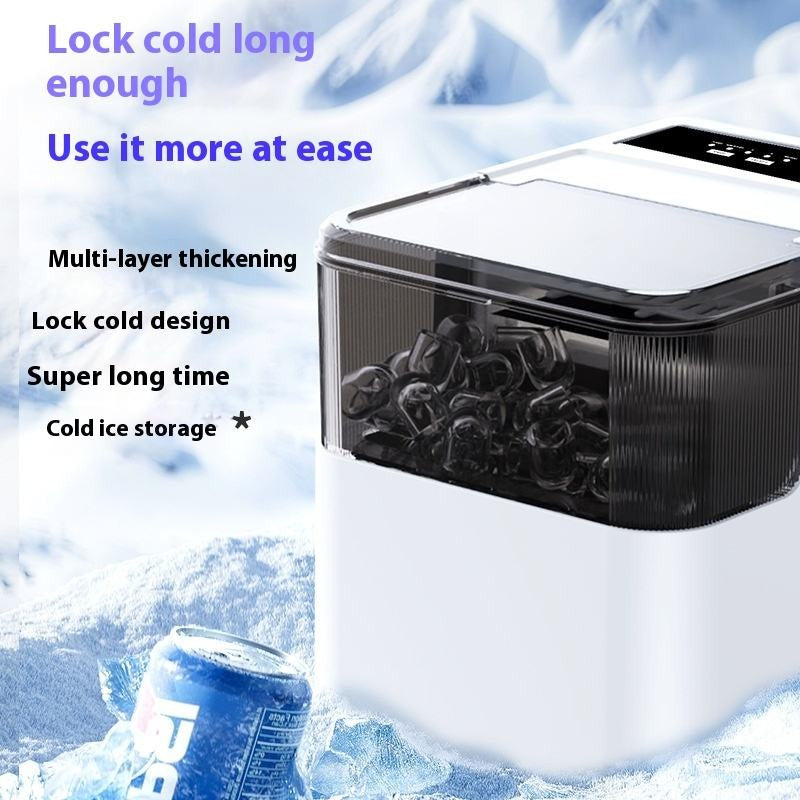 Compact Ice Maker with Cold Lock Design for Long-Lasting Ice Preservation