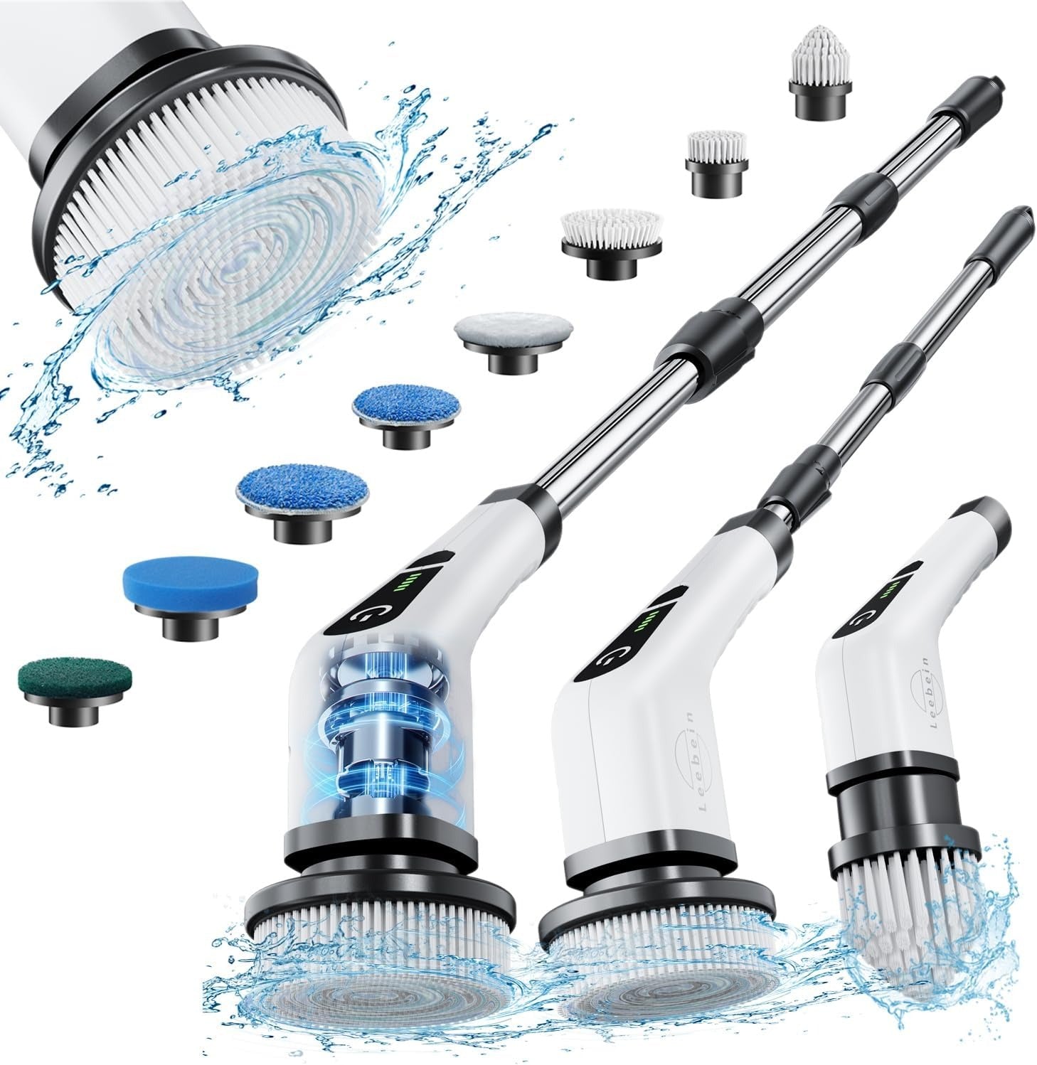 4-in-1 Electric Cleaning Brush Set for Car, Floor, Glass & Leather Surfaces