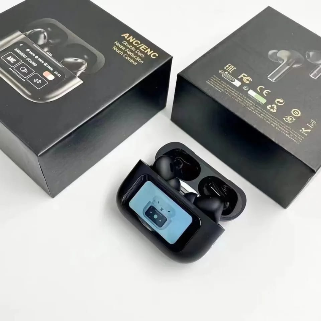 Smart Touchscreen Bluetooth Earbuds with LED Display & Video Player Case – PicknPro UAE