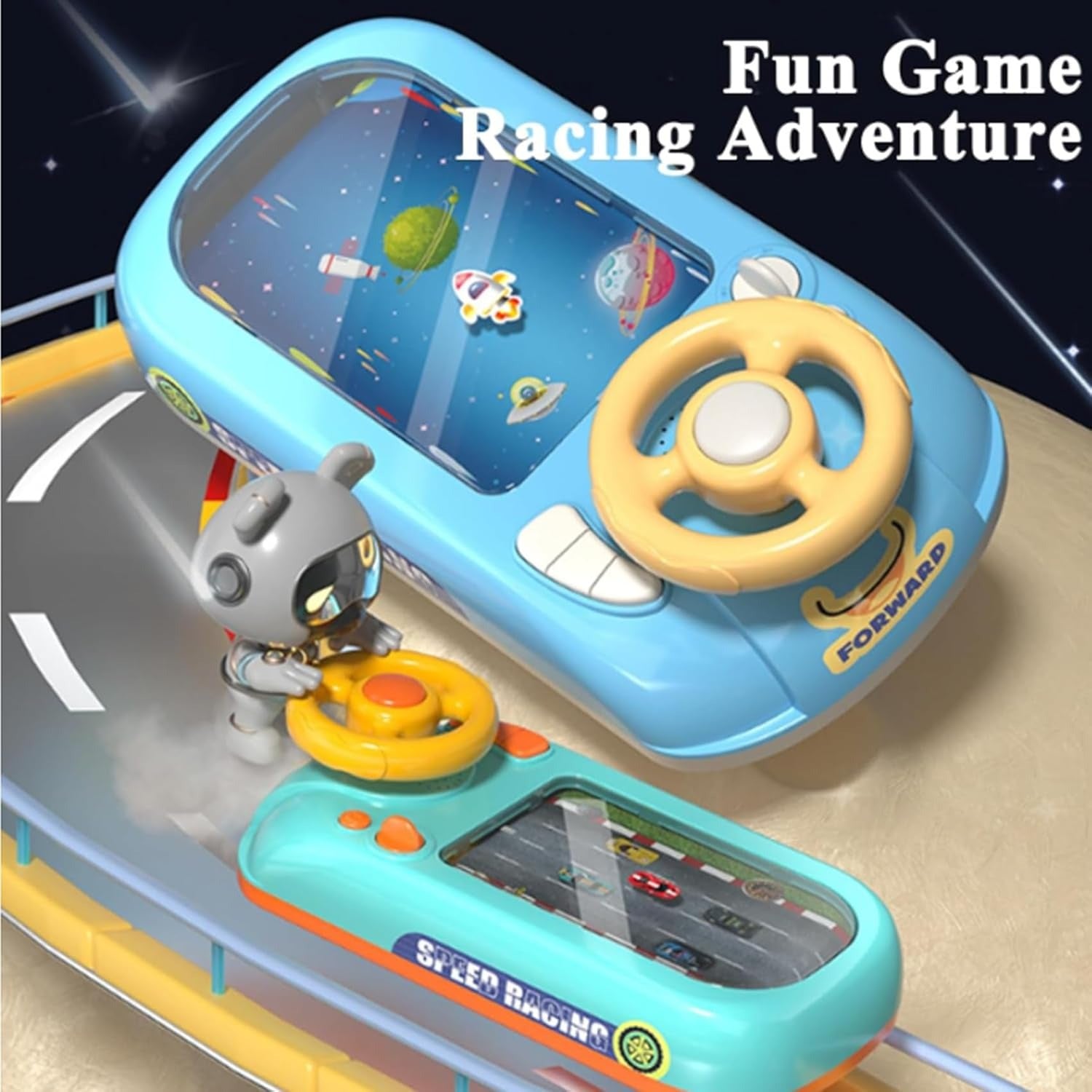 Kids Car Racing Adventure Toy with Steering Wheel – Fun Learning Game for Ages 3+