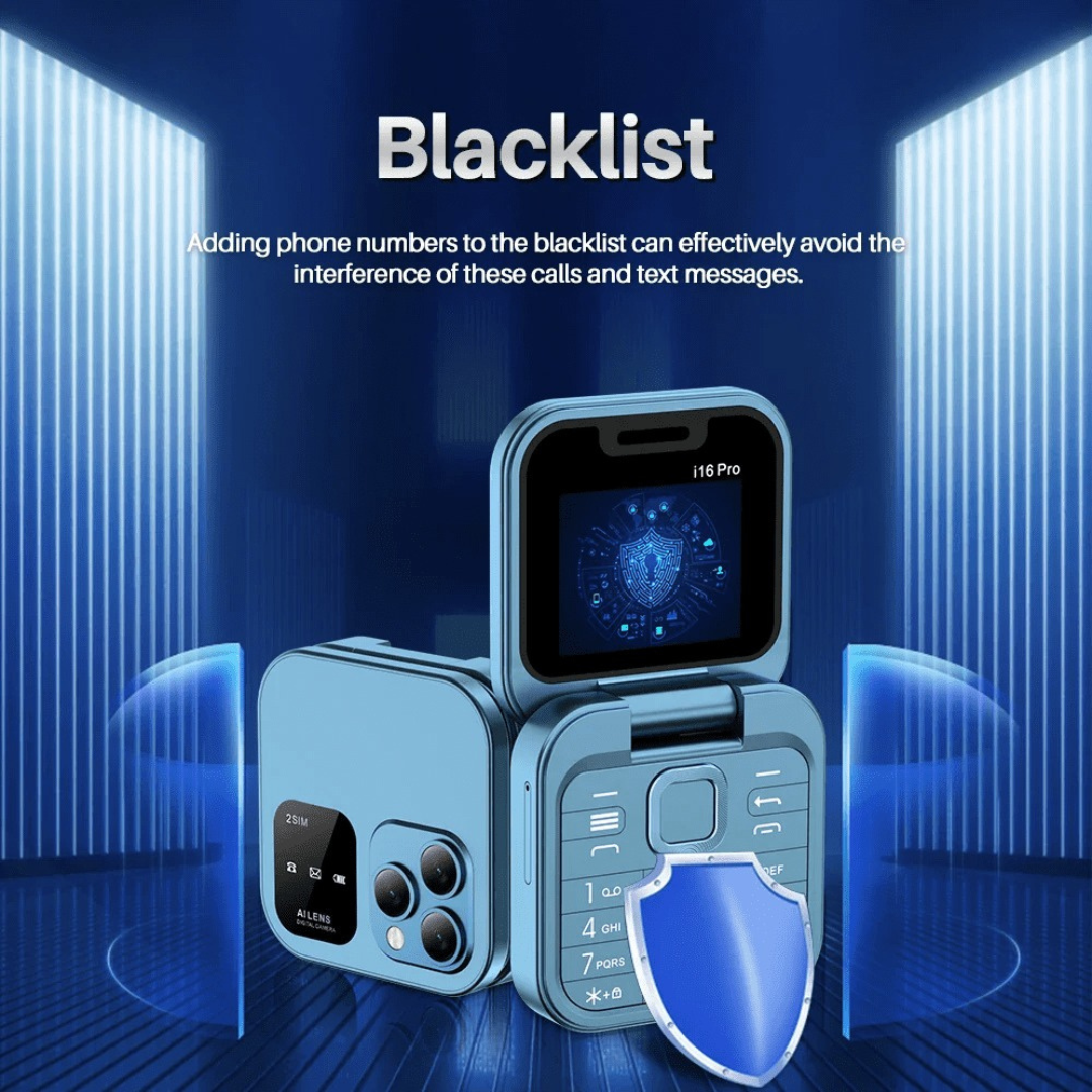 Smart Flip Phone i16 Pro with Blacklist & Privacy Protection – PicknPro UAE